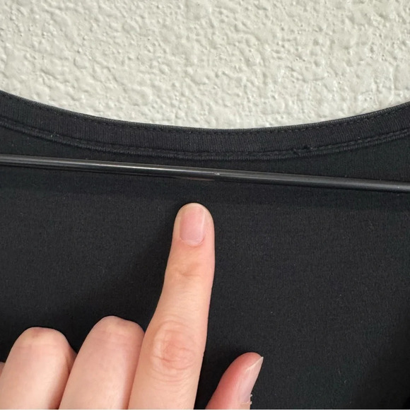 Eileen Fisher Womens Large 100% Silk Dress Surplice Midi Minimalist Modest Black - Picture 4 of 11